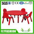 Daycare Furniture Red Round Children Table And Chair